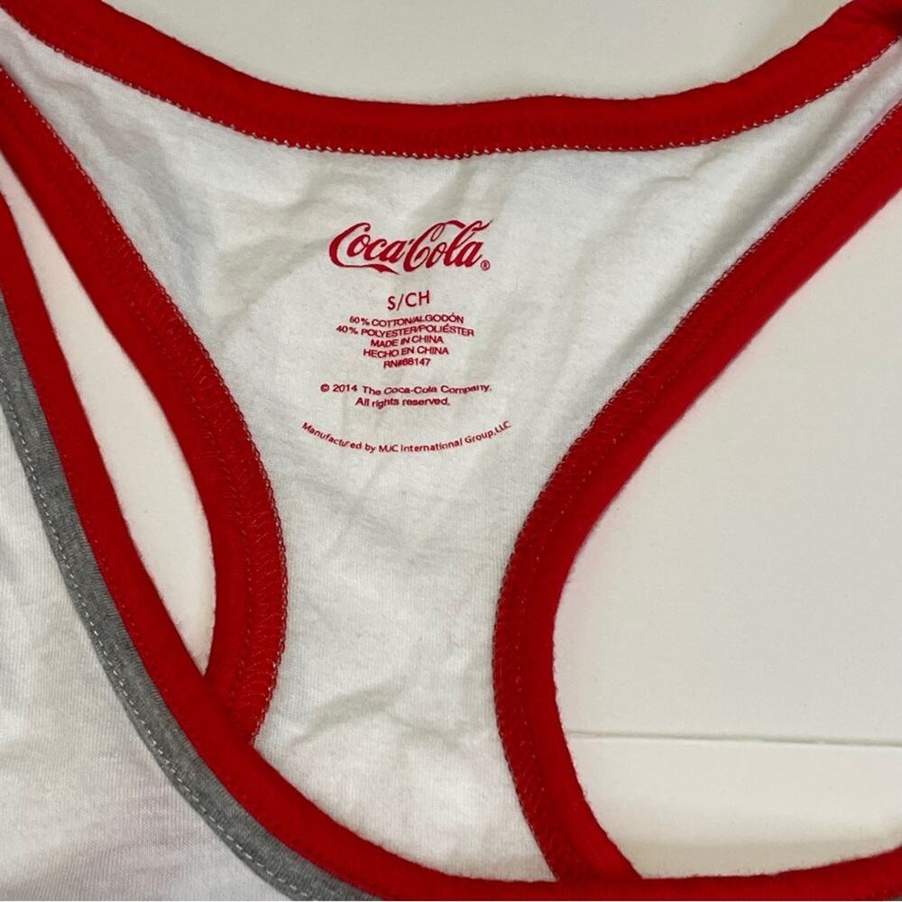 Coca-Cola Diet Coke 2014 Metallic Racerback Tank Top Women S White Red Y2K - Picture 4 of 7